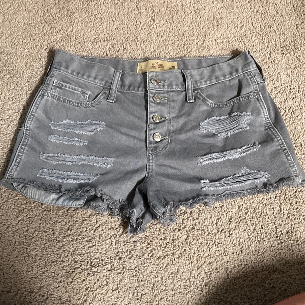 High rise button fly shorts